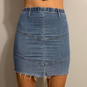 Y2k xs patch work denim cutoff skirt
